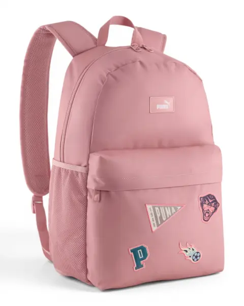 portski ruksak PUMA PHASE PATCH Backpack – razigrani rozi model s prišivcima