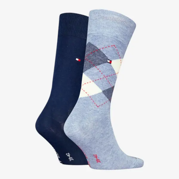 Tommy Hilfiger muške čarape Check 2P light blue melang 1495-001