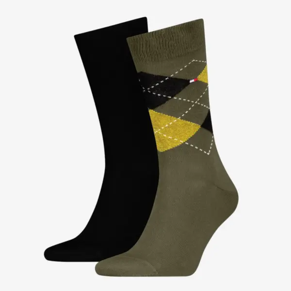 100001495-049 Tommy Hilfiger muške čarape Men Sock Check 2P army green