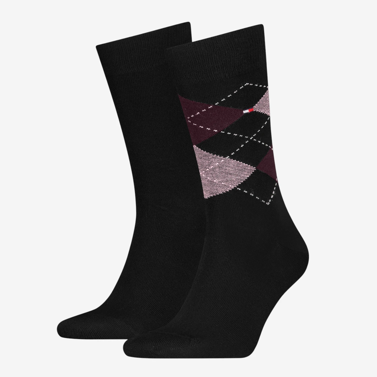 100001495-052 Tommy Hilfiger muške čarape Check 2P burgundy
