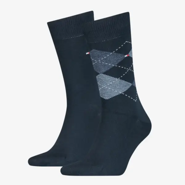100001495-322 Tommy Hilfiger muške čarape Check 2P dark navy