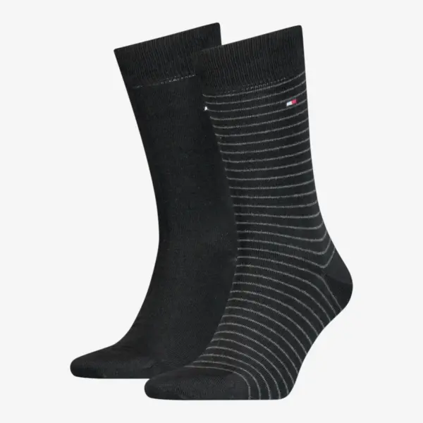 100001496-200 Tommy Hilfiger muške čarape Men Small Stripe Sock 2P black