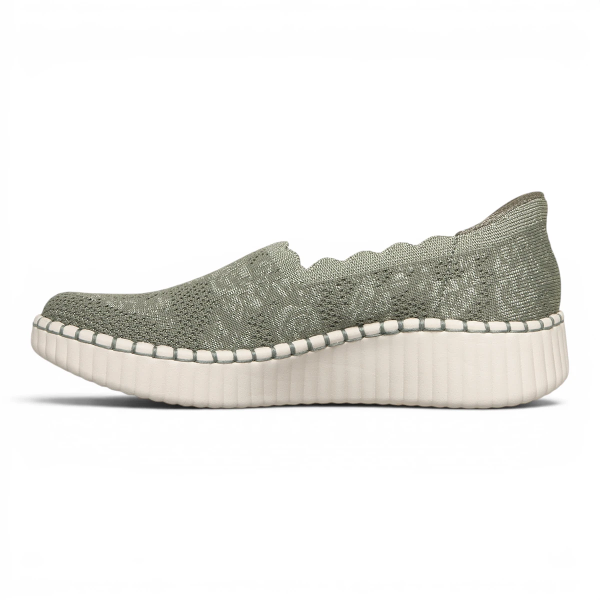 100966-BBK Ženske slip-on Wilshire True Charm zelene Skechers