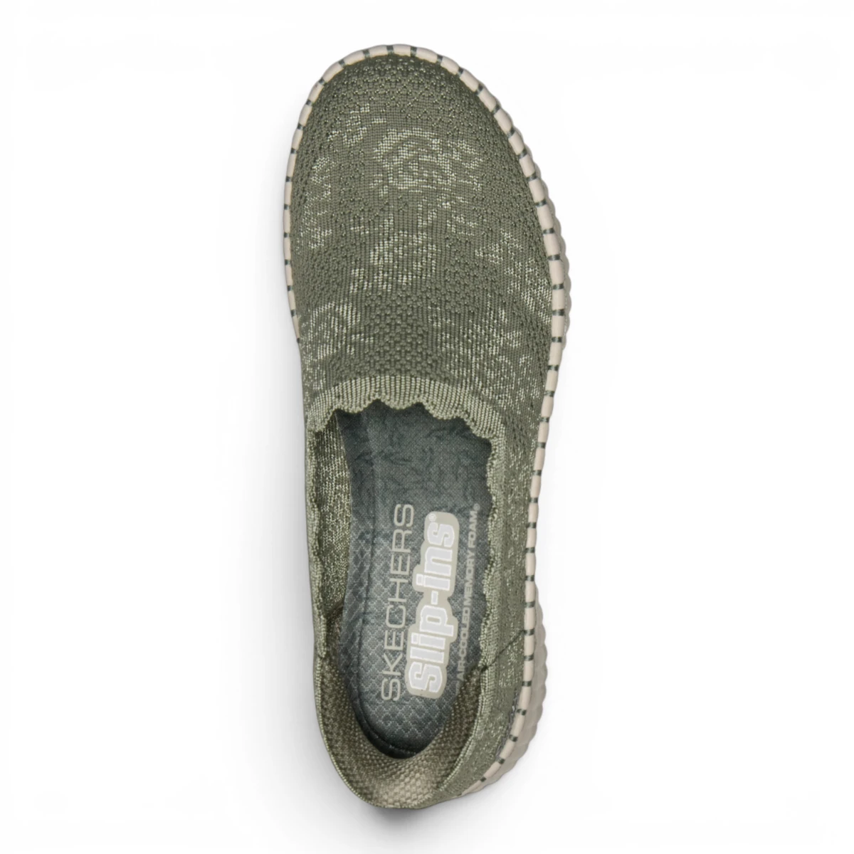 100966-BBK Ženske slip-on Wilshire True Charm zelene Skechers