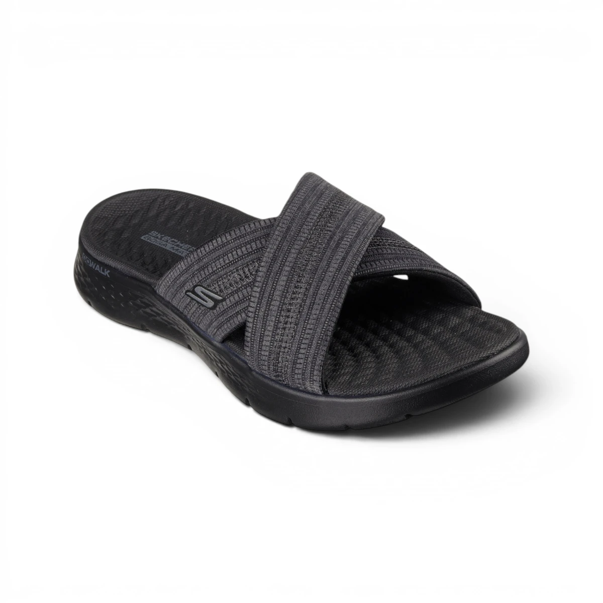 141420-BKGY Crno-sive ženske natikače GO WALK Flex Sandal Impress – Skechers