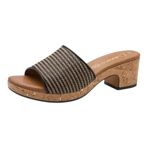 Marco Tozzi Ženska natikača Black/Beige/Gold