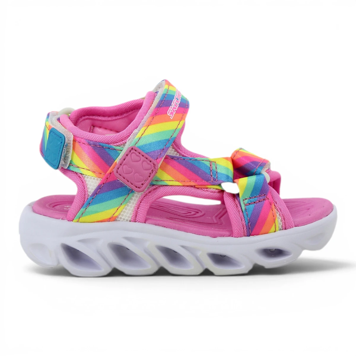 20218N-MLT Hypno-Splash Rainbow Lights roze dječje sandale – Skechers
