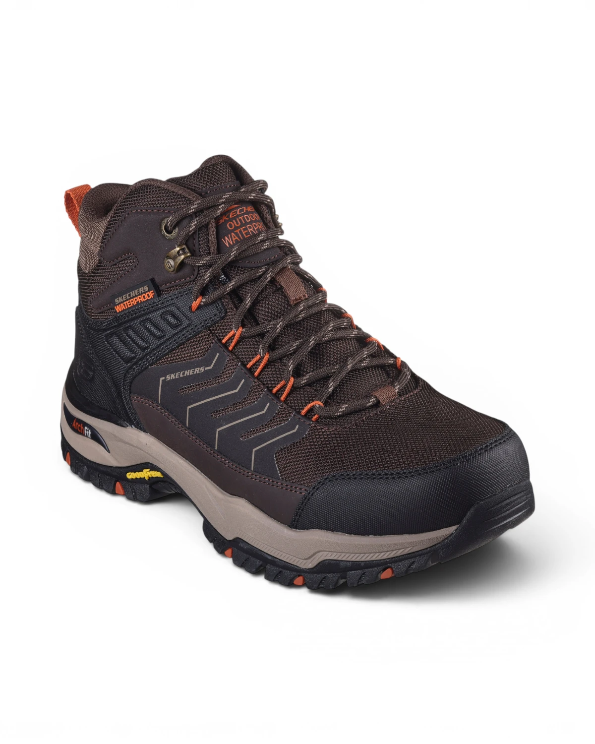 204634-BRN Smeđe muške čizmice Arch Fit Dawson Raveno – Skechers