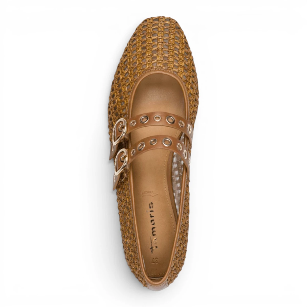 22144-46-305 Tamaris ženska balerina COGNAC