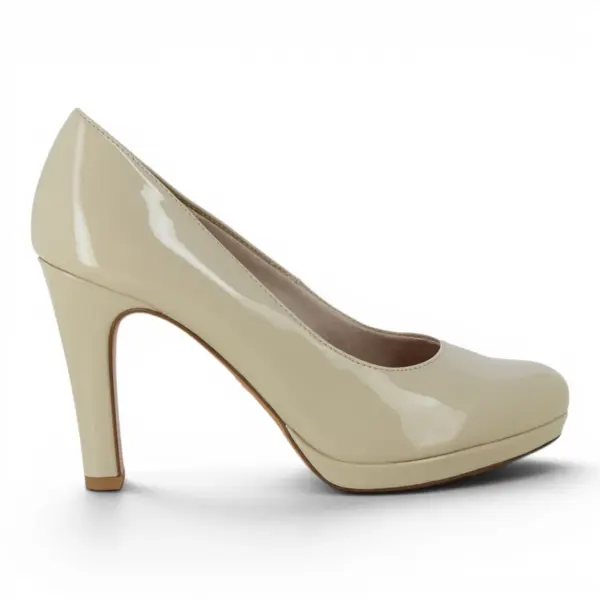 Tamaris Beige Patent Bež Lakirane Cipele