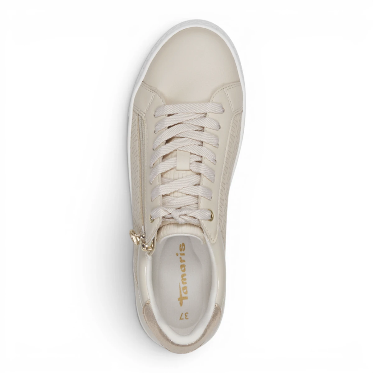 23313-41-E85 Tamaris ženske tenisice Schnürer IVORY/GOLD