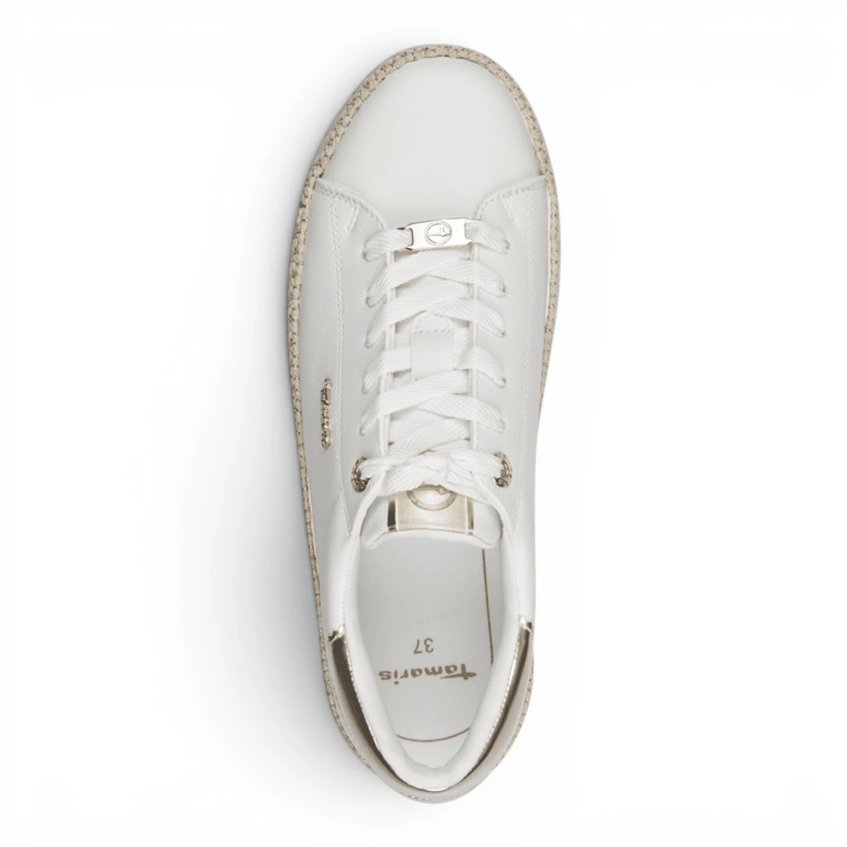 23713-42-190  Tamaris ženska tenisica Schnürer WHITE/GOLD