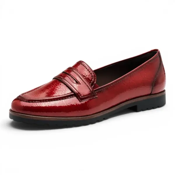 Ženske lakirane mokasine Tamaris Red Patent