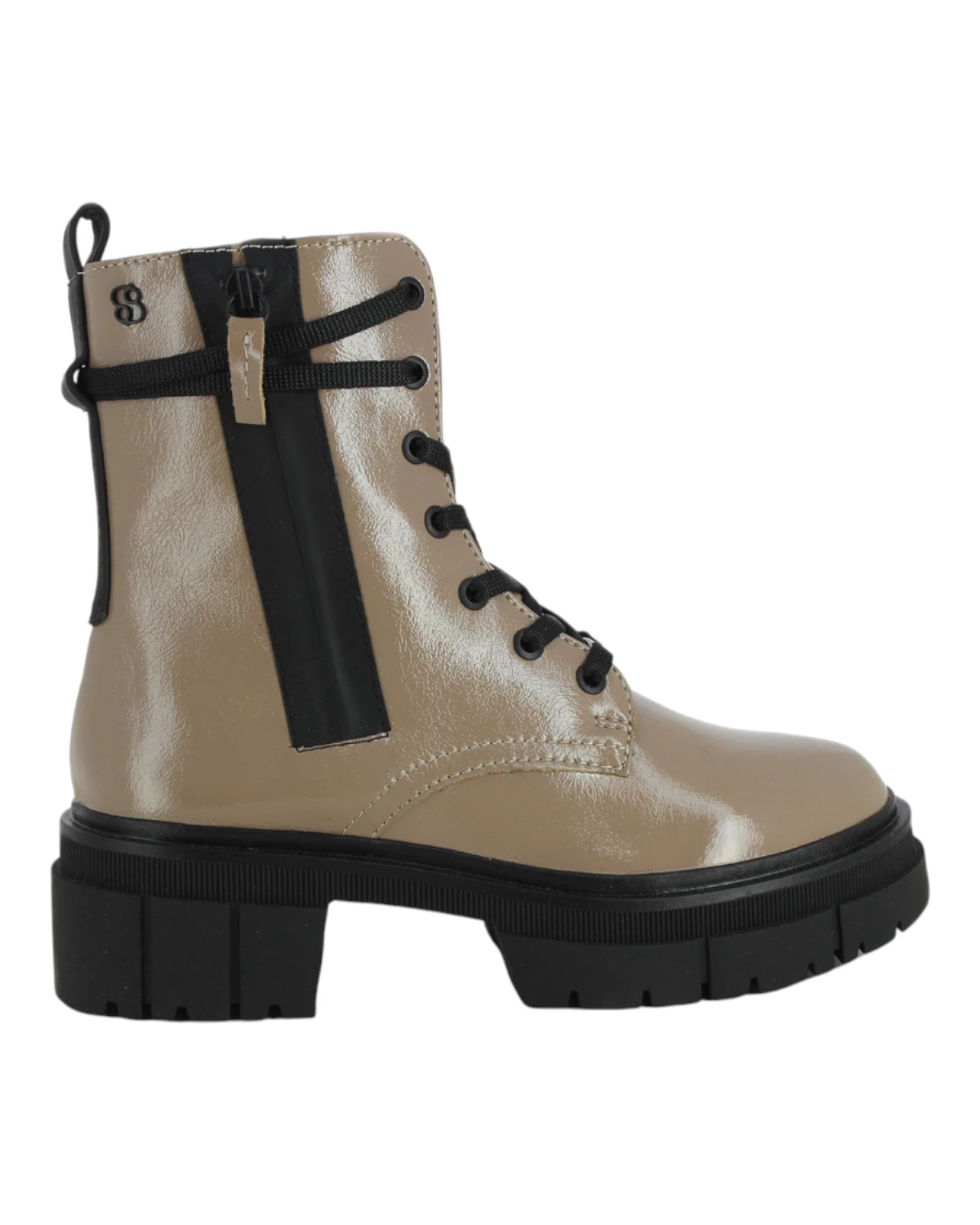 25208-29-344 s.Oliver lace boot Flat TAUPE PATENT