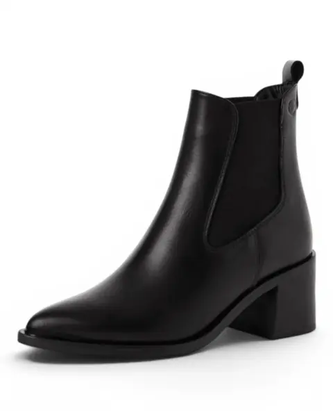 Tamaris BLACK LEATHER Ženske Gležnjače