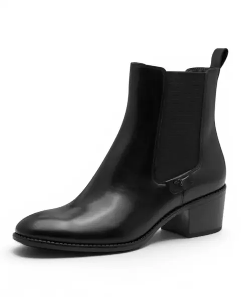 Tamaris BLACK LEATHER Ženske Gležnjače na Visoku Petu