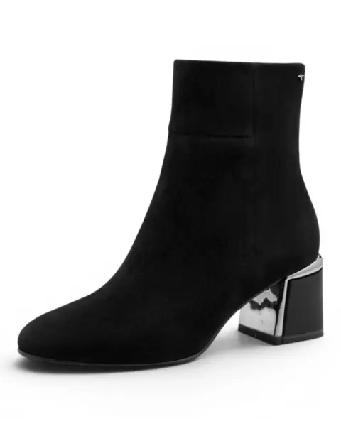 Tamaris Black Suede – Profinjene ženske čizme od antilopa za chic izgled