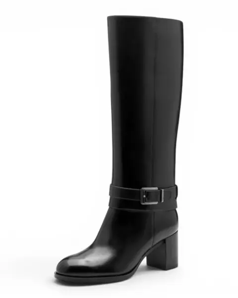 Tamaris Ženske Kožne Čizme na Petu – Black Leather