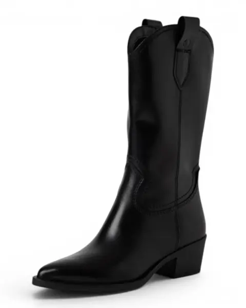 Tamaris BLACK LEATHER: Vrhunske kožne čizme na petu