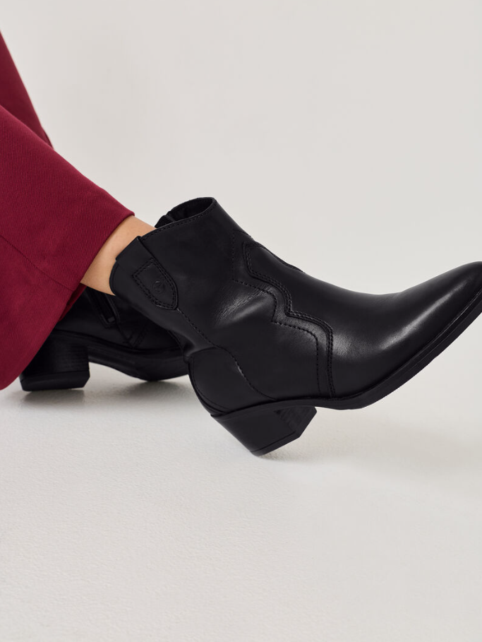 25702-41-003 Tamaris ženska gležnjača BLACK LEATHER