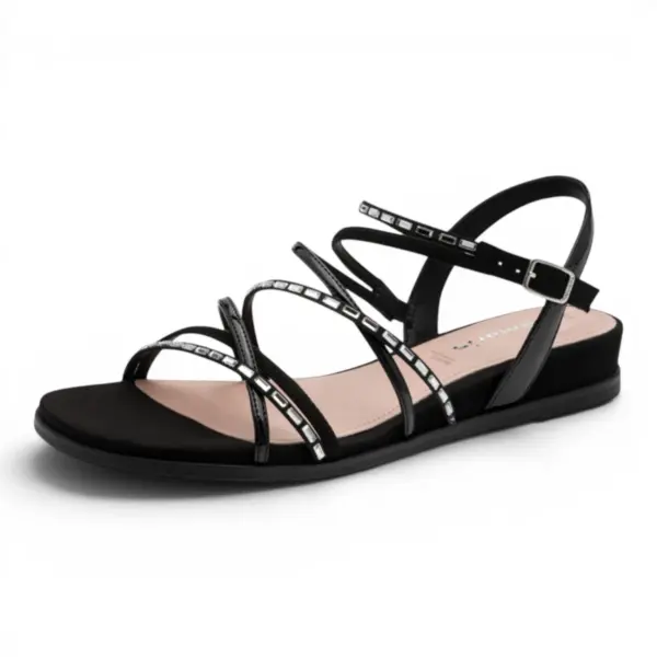 Tamaris BLACK GLAM – Elegantne ženske sandale