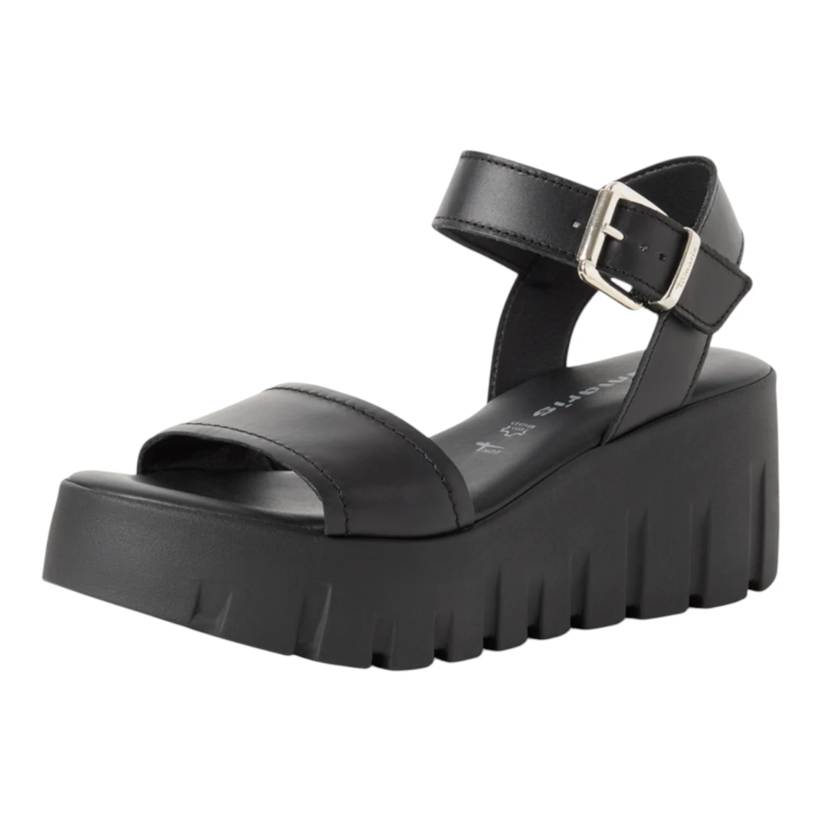 28712-42-003  Tamaris ženska sandala BLACK LEATHER