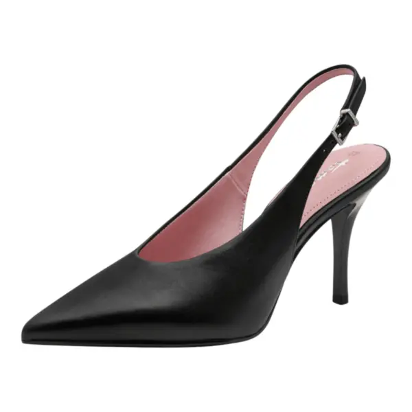 Tamaris ženska kožna cipela na otvorenu petu BLACK LEATHER