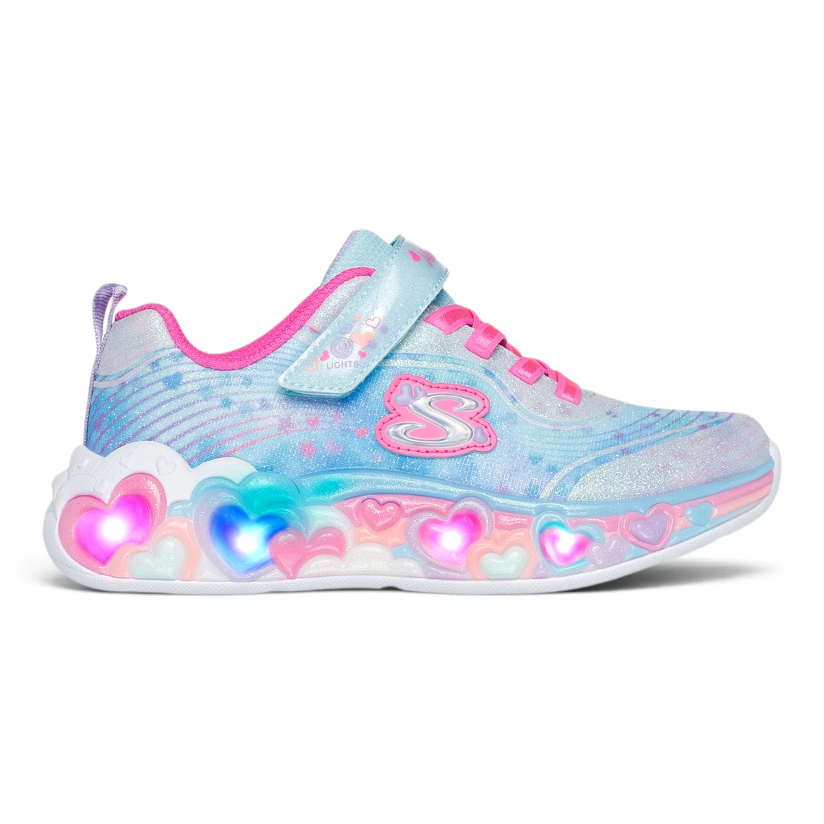 302696L-LBMT Eternal Heart Lights dječje tenisice plavo/roze – Skechers