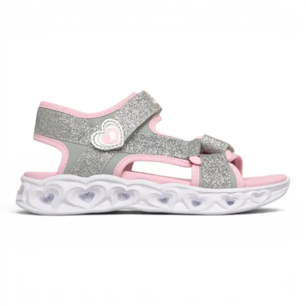 Heart Lights Sandals Sugar dječje sandale srebrno-roze – Skechers