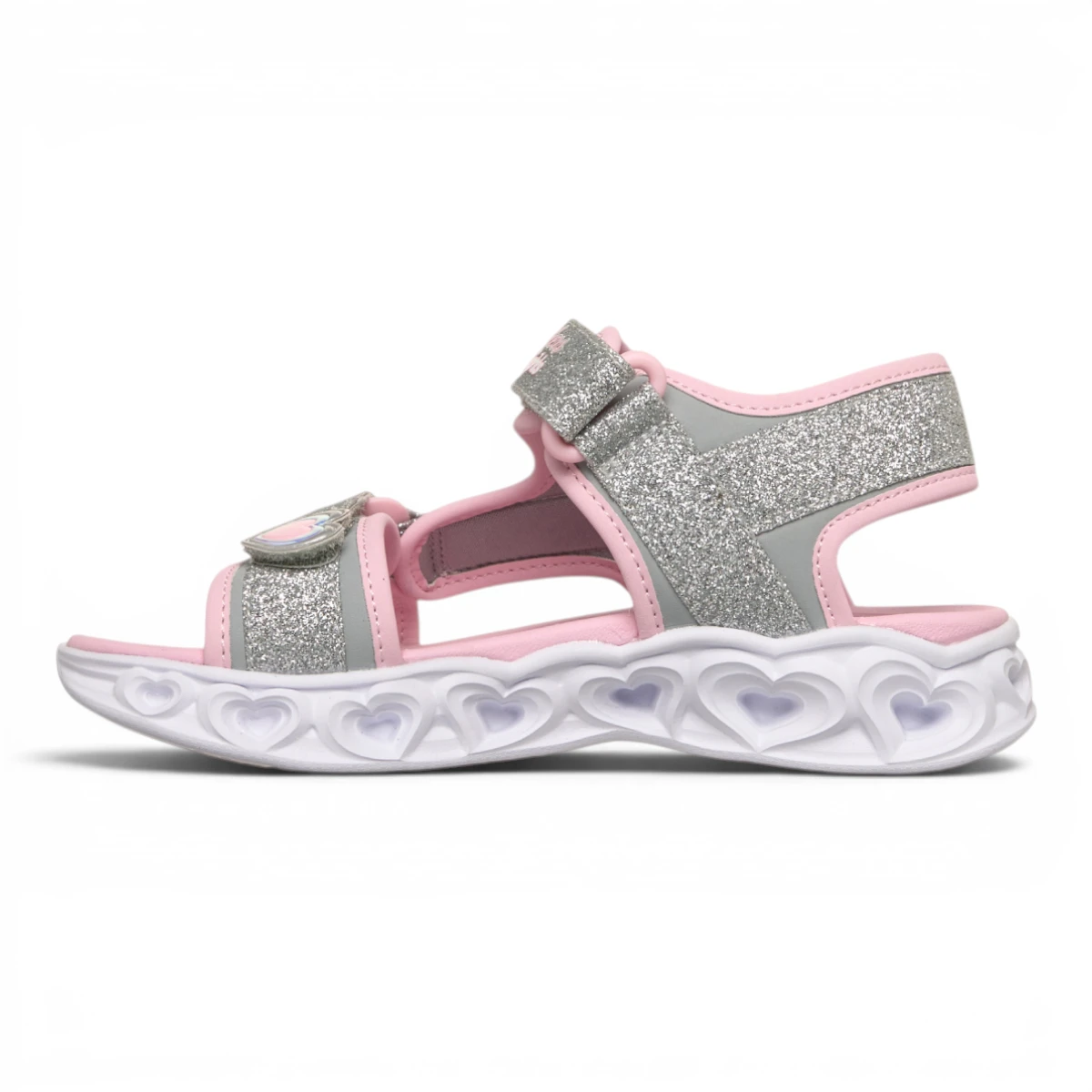 303114L-SLPK Heart Lights Sandals Sugar dječje sandale srebrno-roze – Skechers