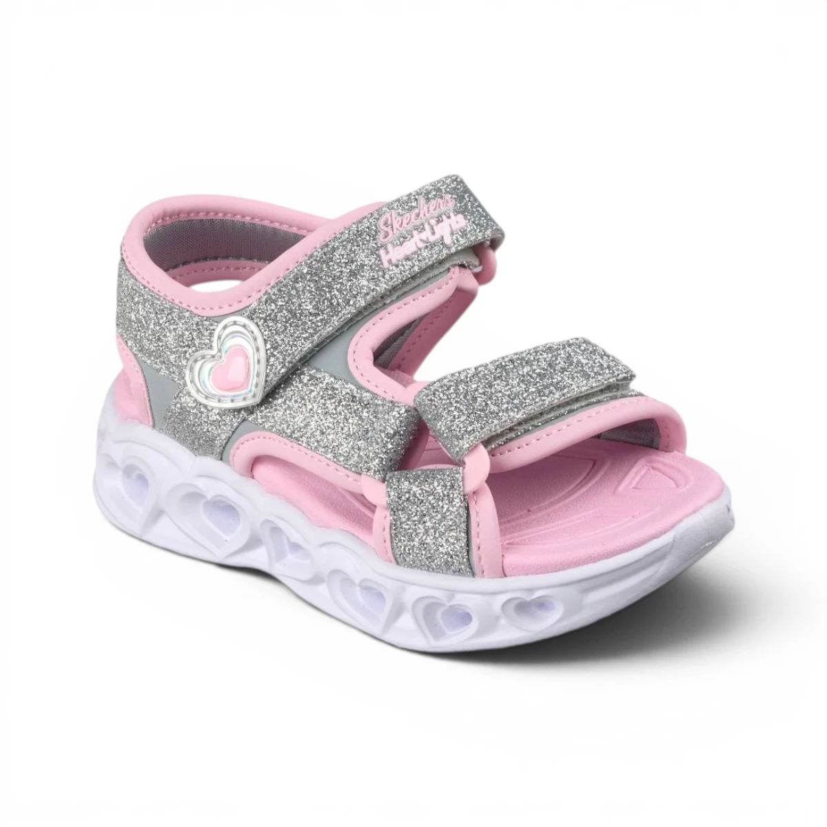 303114N-SLPK Heart Lights Sugar dječje sandale srebrno-roze – Skechers
