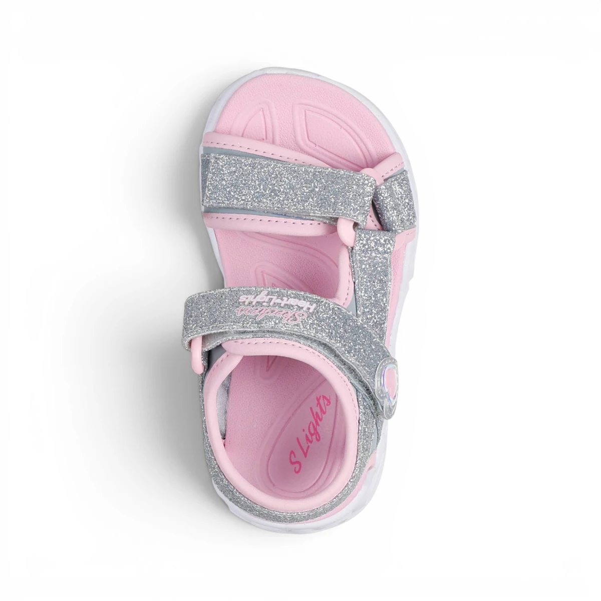 303114N-SLPK Heart Lights Sugar dječje sandale srebrno-roze – Skechers
