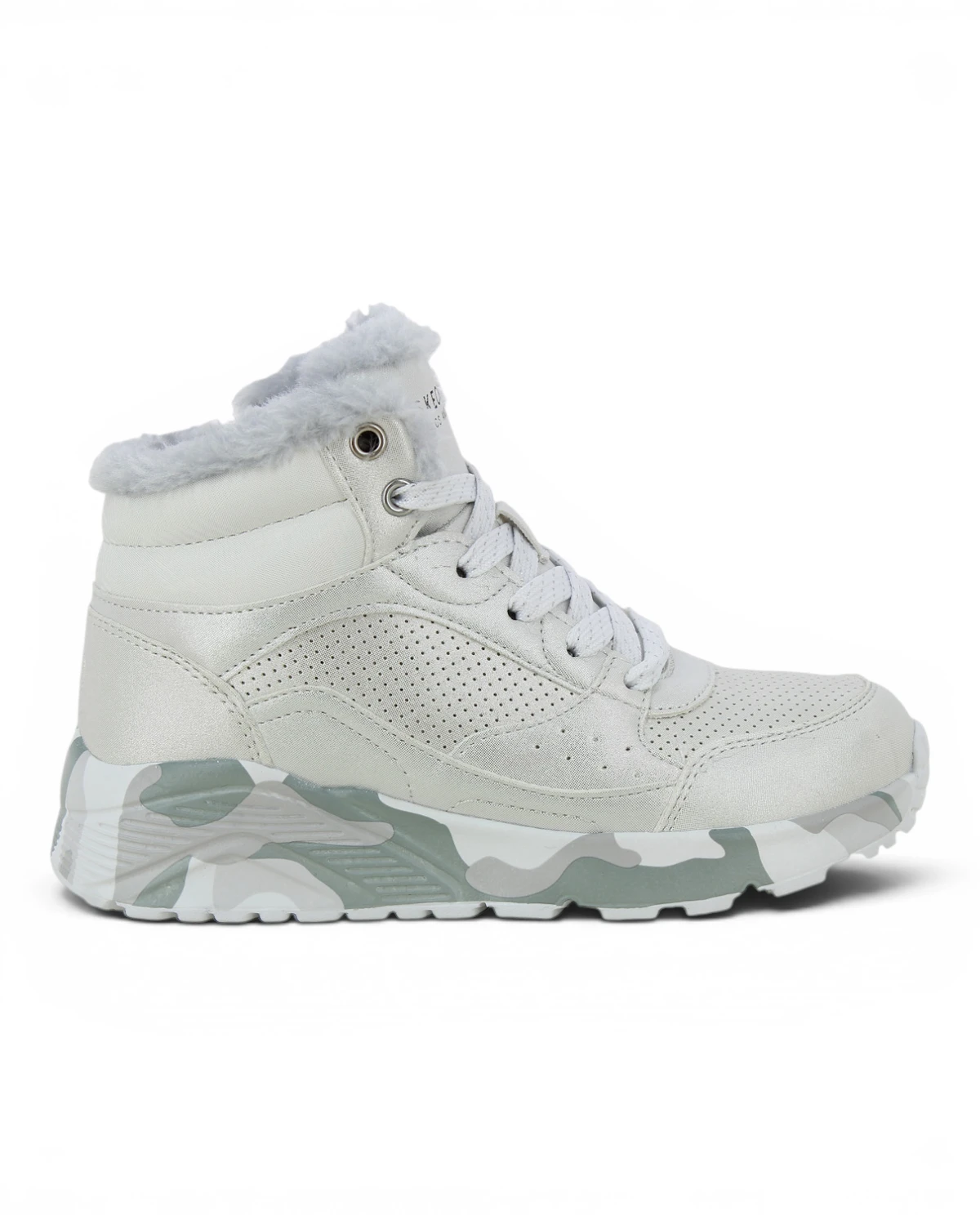 310485L-SLGY UNO Lite Camo Daze dječje gležnjače srebrno-sive – Skechers