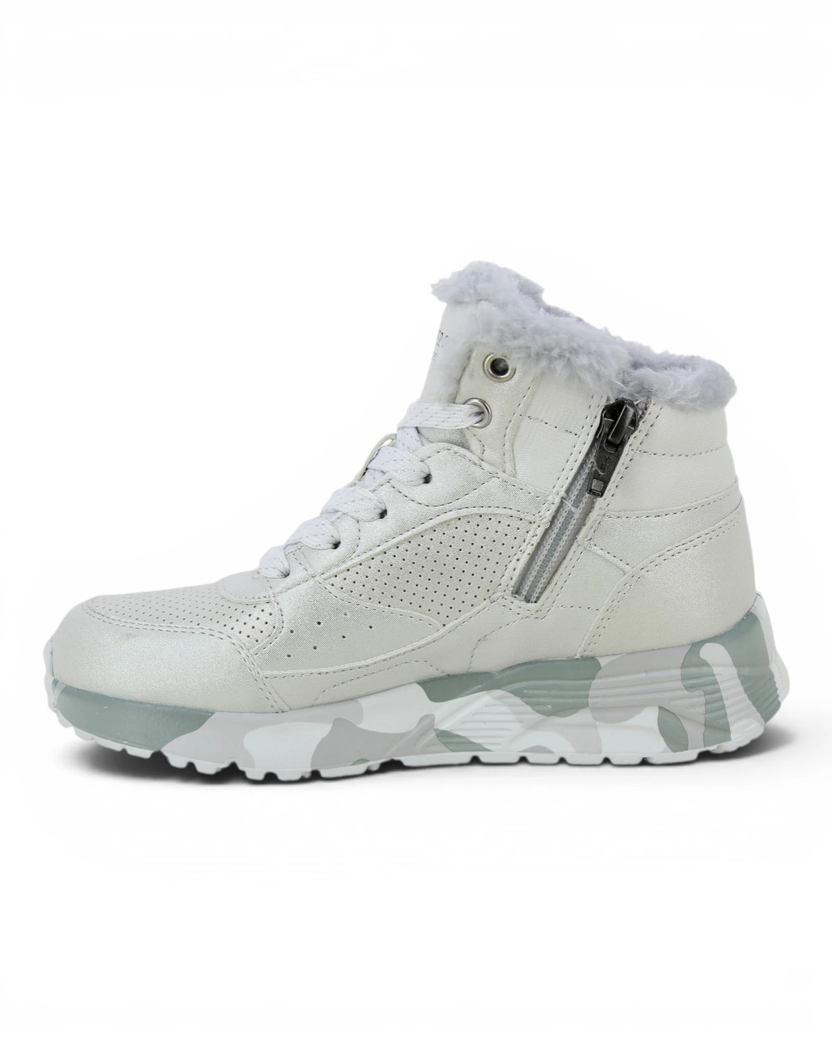 310485L-SLGY UNO Lite Camo Daze dječje gležnjače srebrno-sive – Skechers