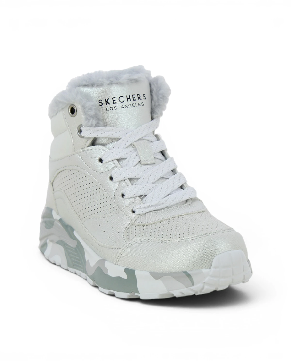 310485L-SLGY UNO Lite Camo Daze dječje gležnjače srebrno-sive – Skechers