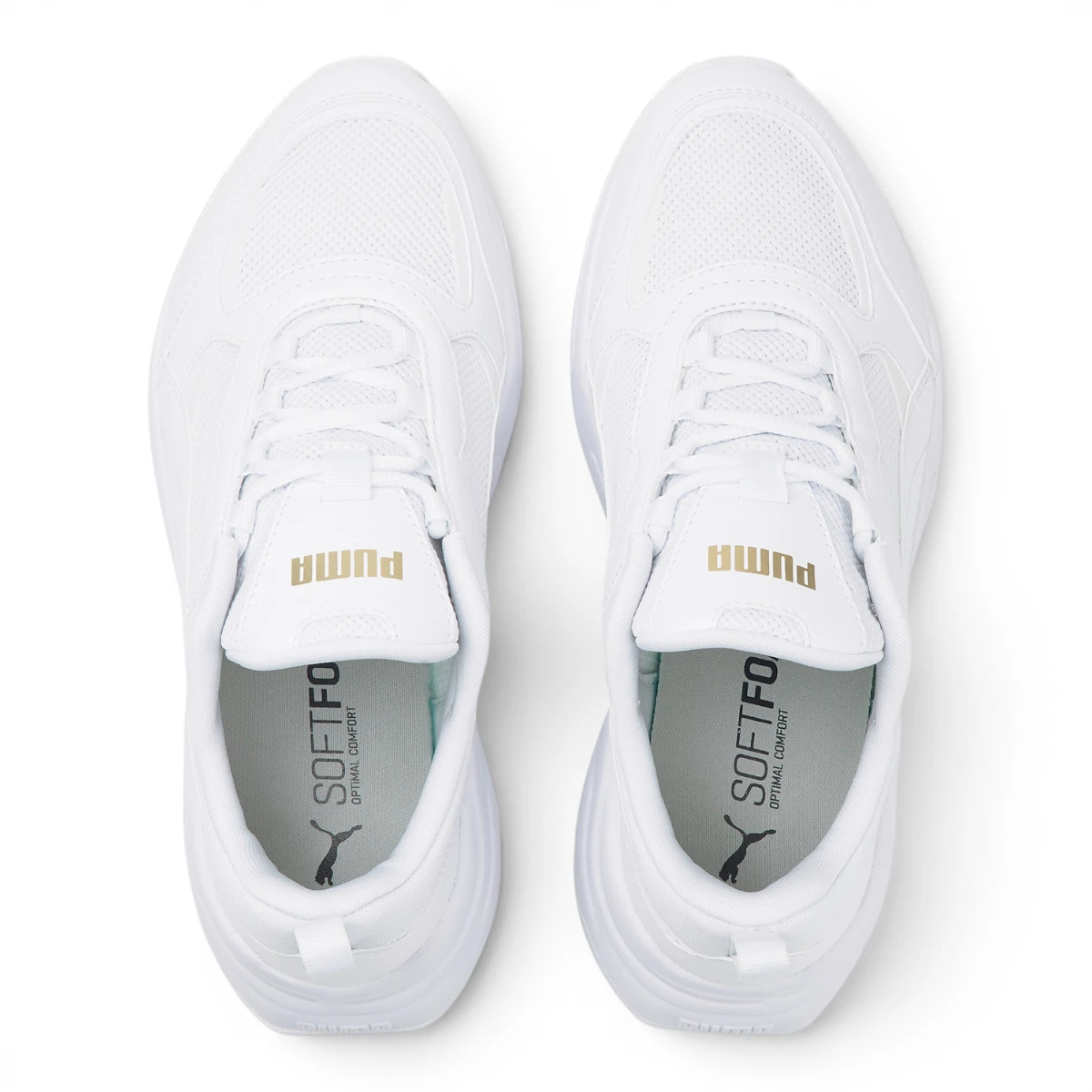 384647-01 Puma Cassia  White- White- Team Gold