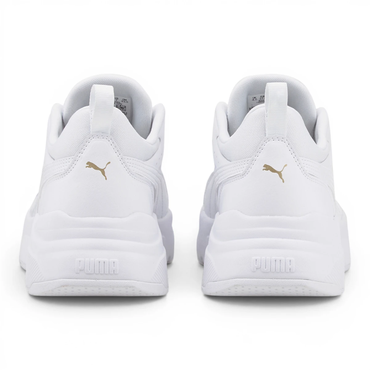 384647-01 Puma Cassia  White- White- Team Gold