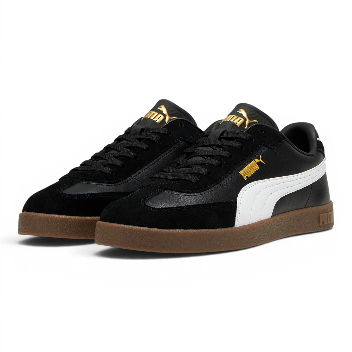 397447-02 Puma Club II Era  Black- White- Gold