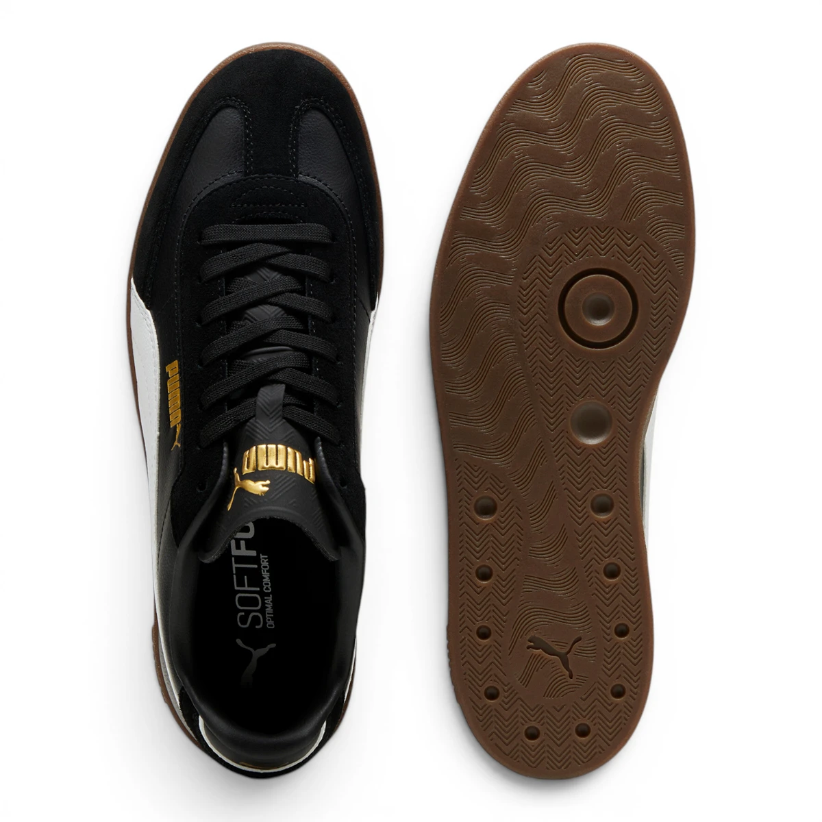 397447-02 Puma Club II Era  Black- White- Gold