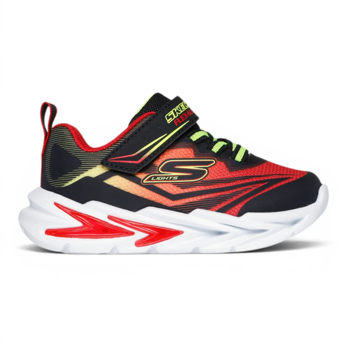 400139N-BKRD Flex-Glow Ultra S-Lights dječje tenisice crno-crvene – Skechers