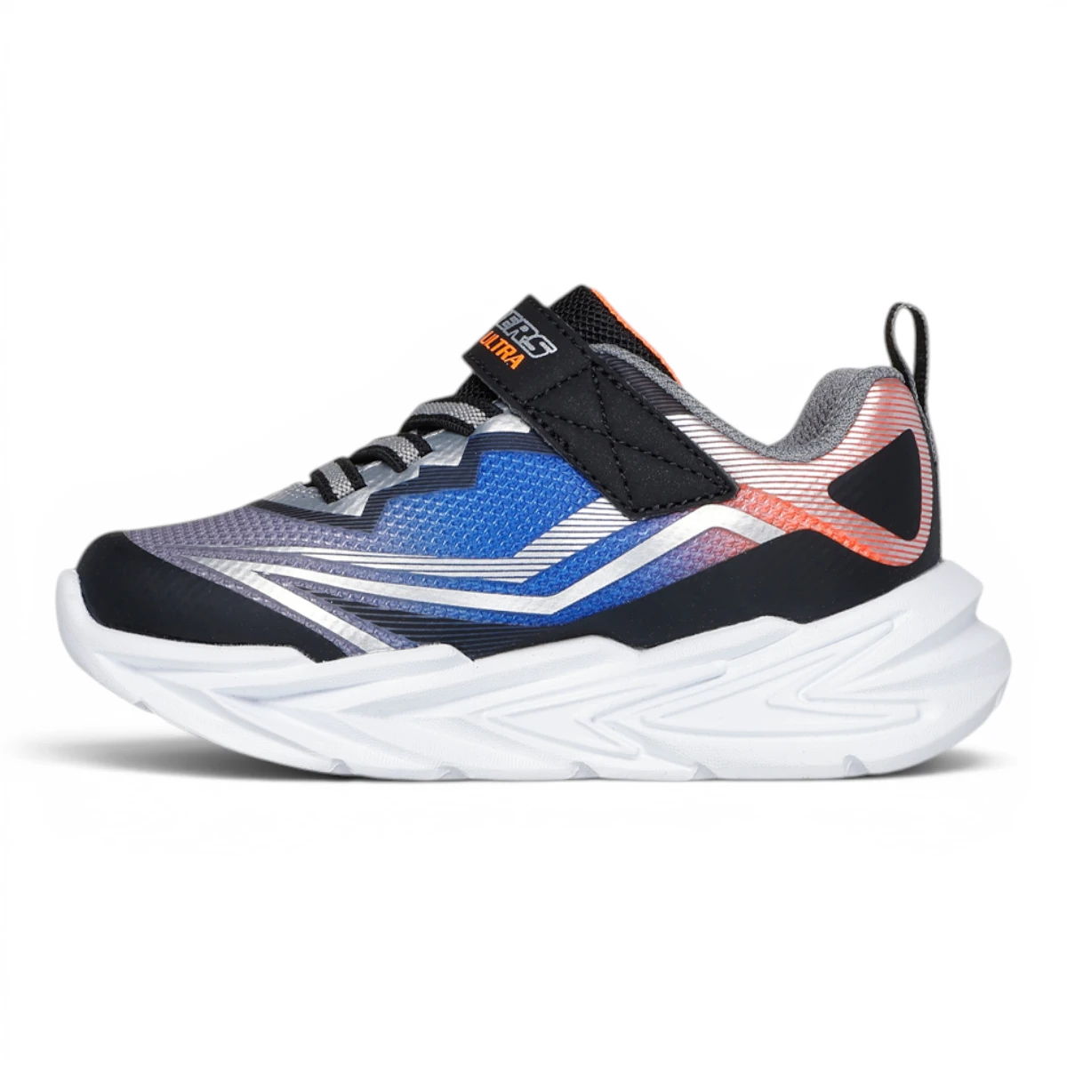400139N-BKSL Flex-Glow Ultra S-Lights dječje tenisice crno-srebrne – Skechers