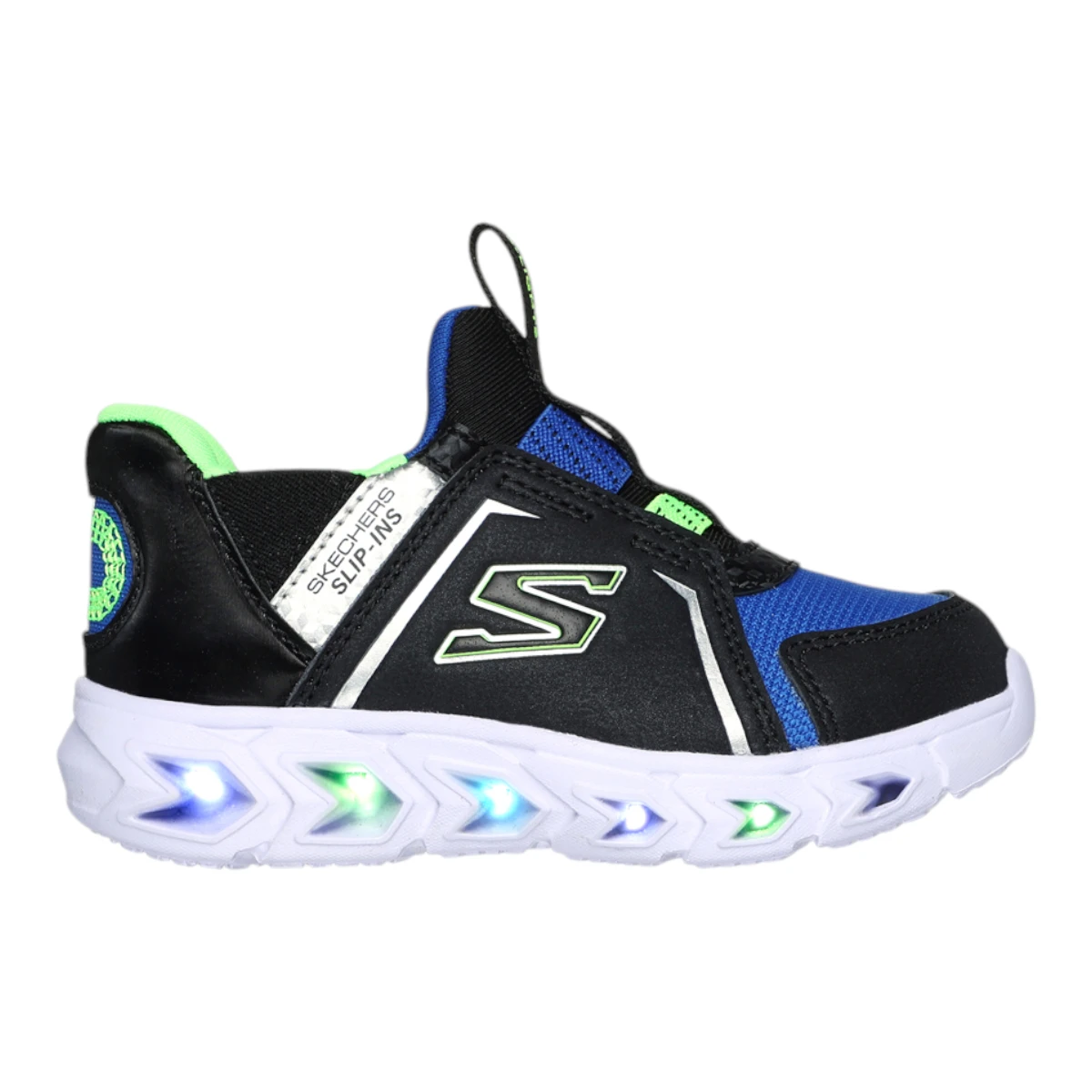 403830N-BBLM Brisk Bright dječje tenisice crno-plavo-lime – Skechers
