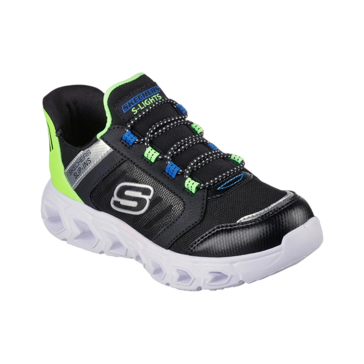 403843L-BKLM Brisk Bright dječje tenisice crno-plavo-lime – Skechers