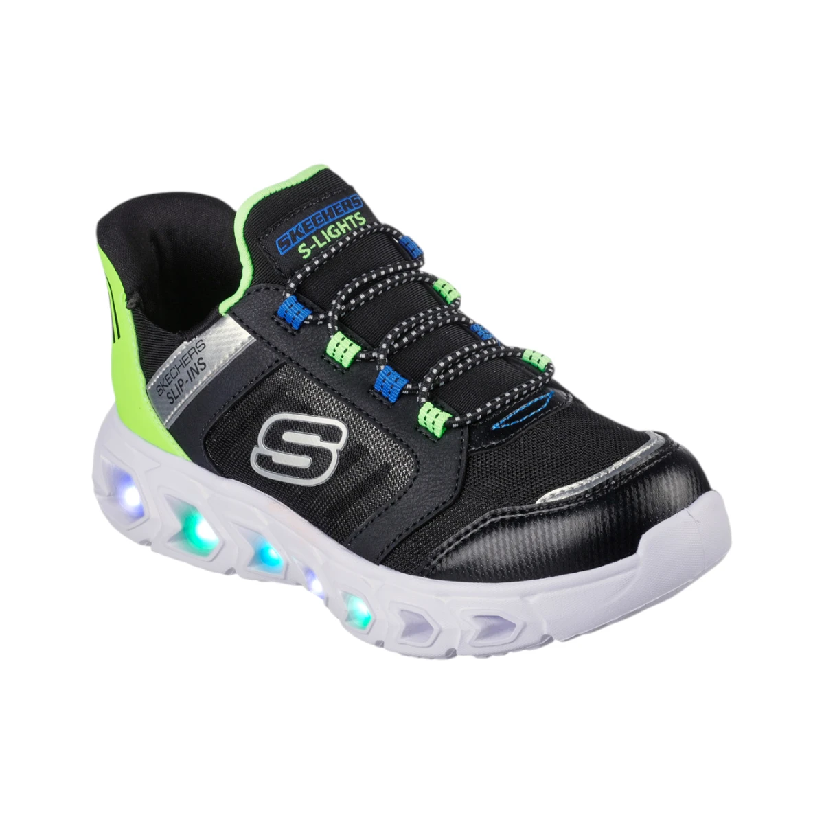 403843L-BKLM Brisk Bright dječje tenisice crno-plavo-lime – Skechers