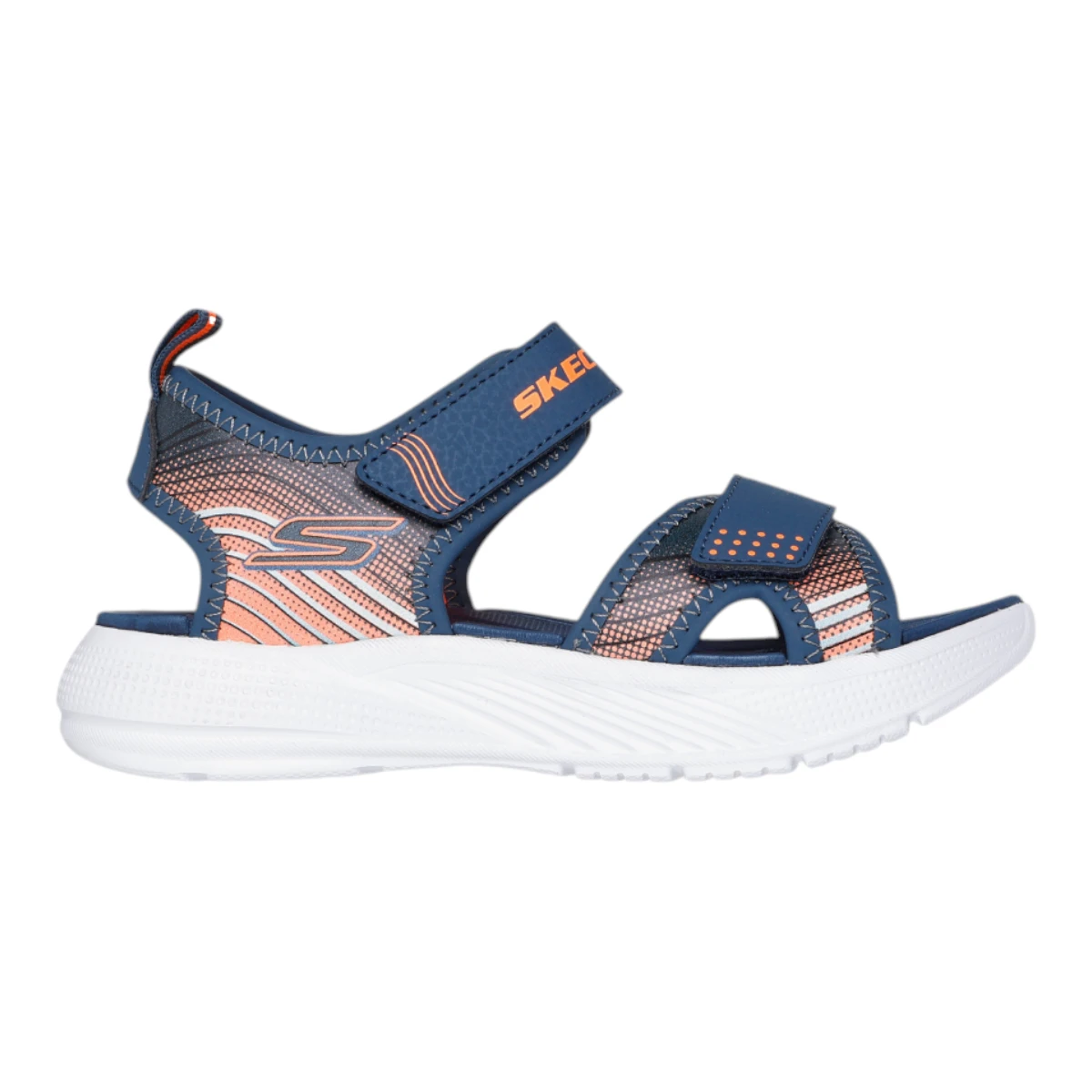 407034L-GYBL Microspec Splash dječje sandale plavo-narančaste – Skechers

