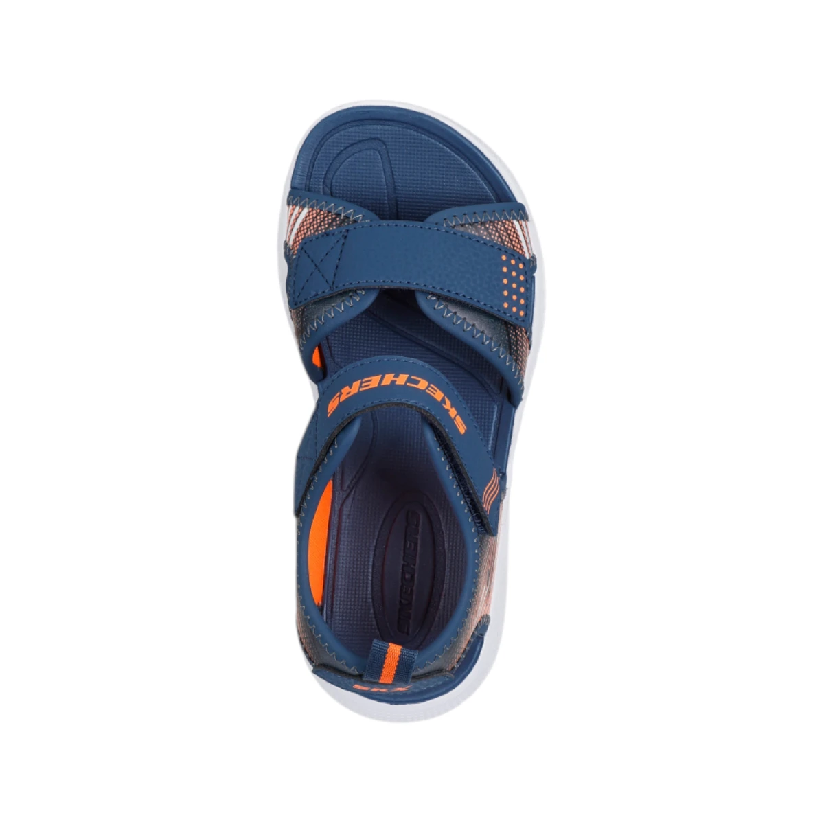 407034L-GYBL Microspec Splash dječje sandale plavo-narančaste – Skechers
