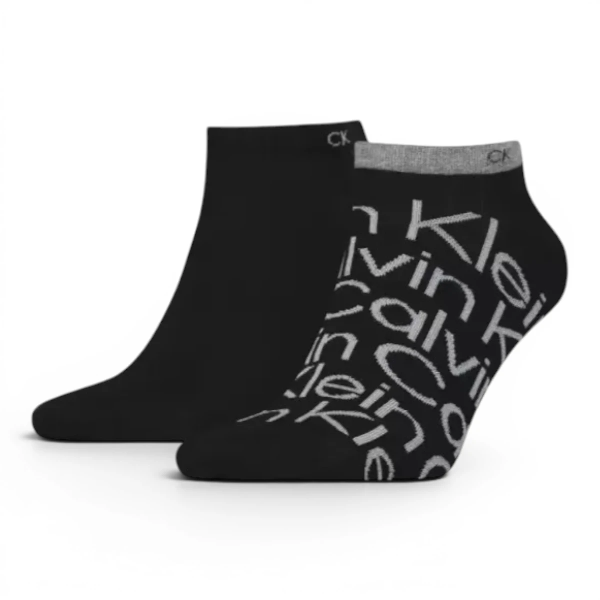 701218714-001-39/42 Crne muške niske čarape s uzorkom 2-pack – Calvin Klein