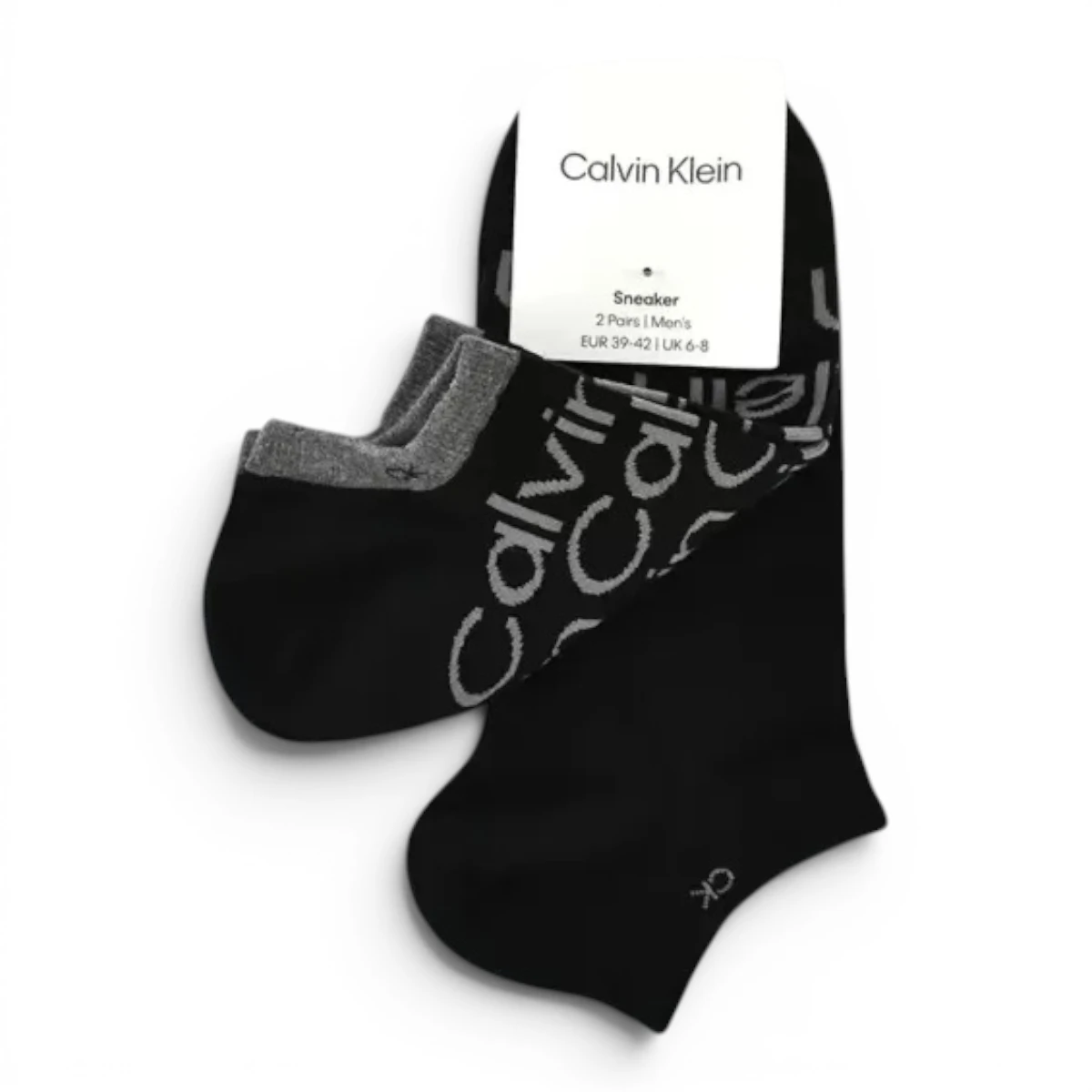 701218714-001-39/42 Crne muške niske čarape s uzorkom 2-pack – Calvin Klein