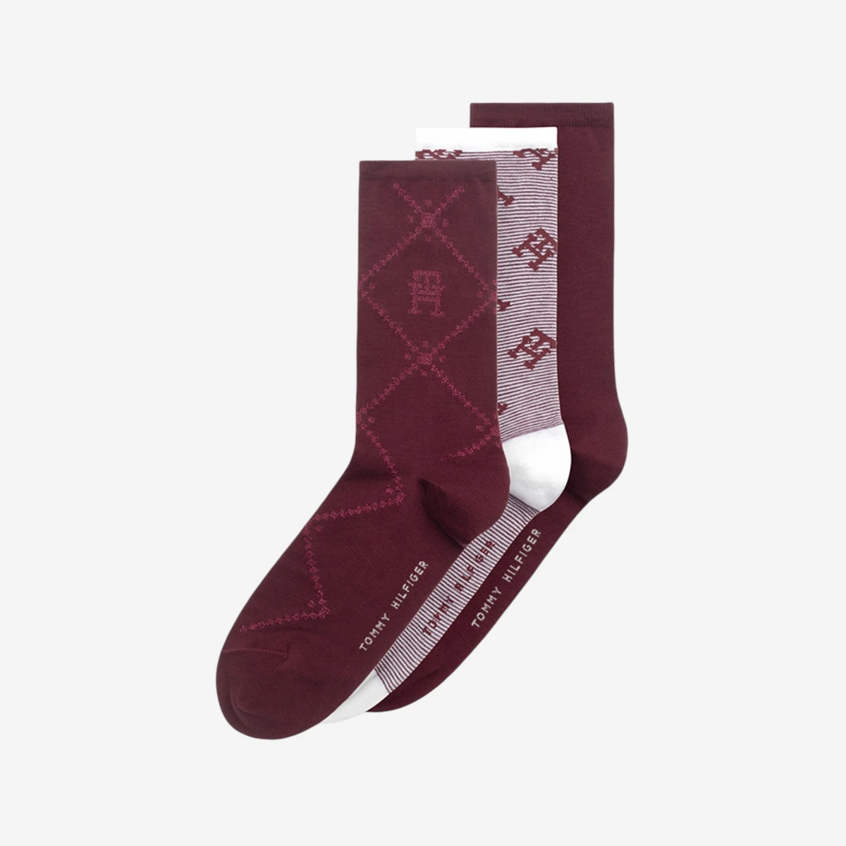 701229863-002 Tommy Hilfiger ženske čarape Women Sock Monogram Giftbox 3P red white
