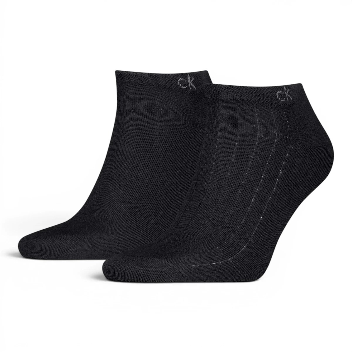 701233245-001-ONE SIZE Crne muške niske čarape s kockastim uzorkom 2-pack – Calvin Klein